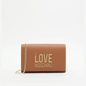 Love Moschino Brown Purse with Gold Chain Crossbody bag